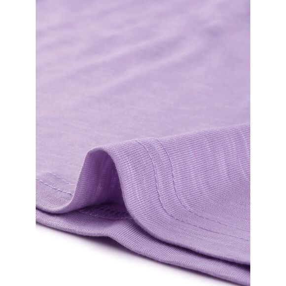 Women's Plus Size Crochet Panel Kimono Raglan Sleeves Tops Light Purple - Picture 6 of 6